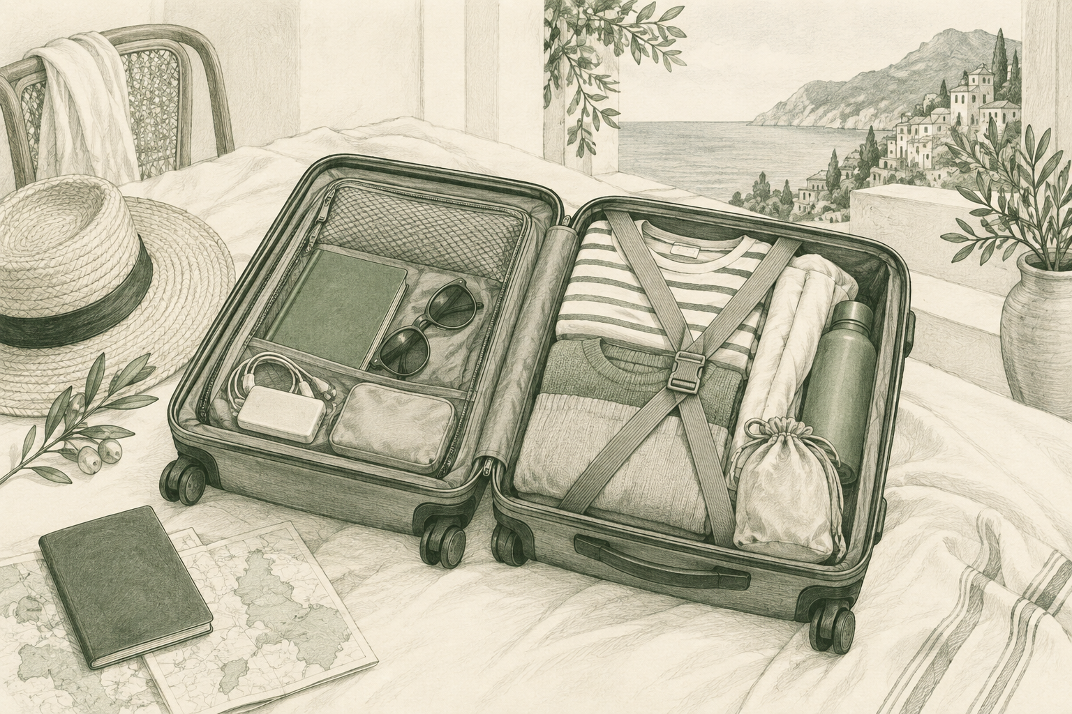 Organised cabin bag for a city break